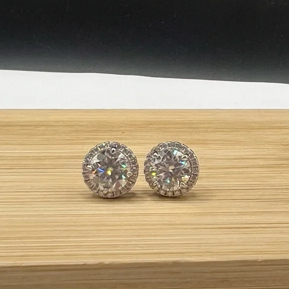 Elegant 925 Sterling Silver 4.00CT MOISSANITE screw back Stud Earrings - Picture 8 of 14